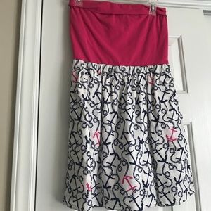 Lilly Pulitzer strapless anchor dress